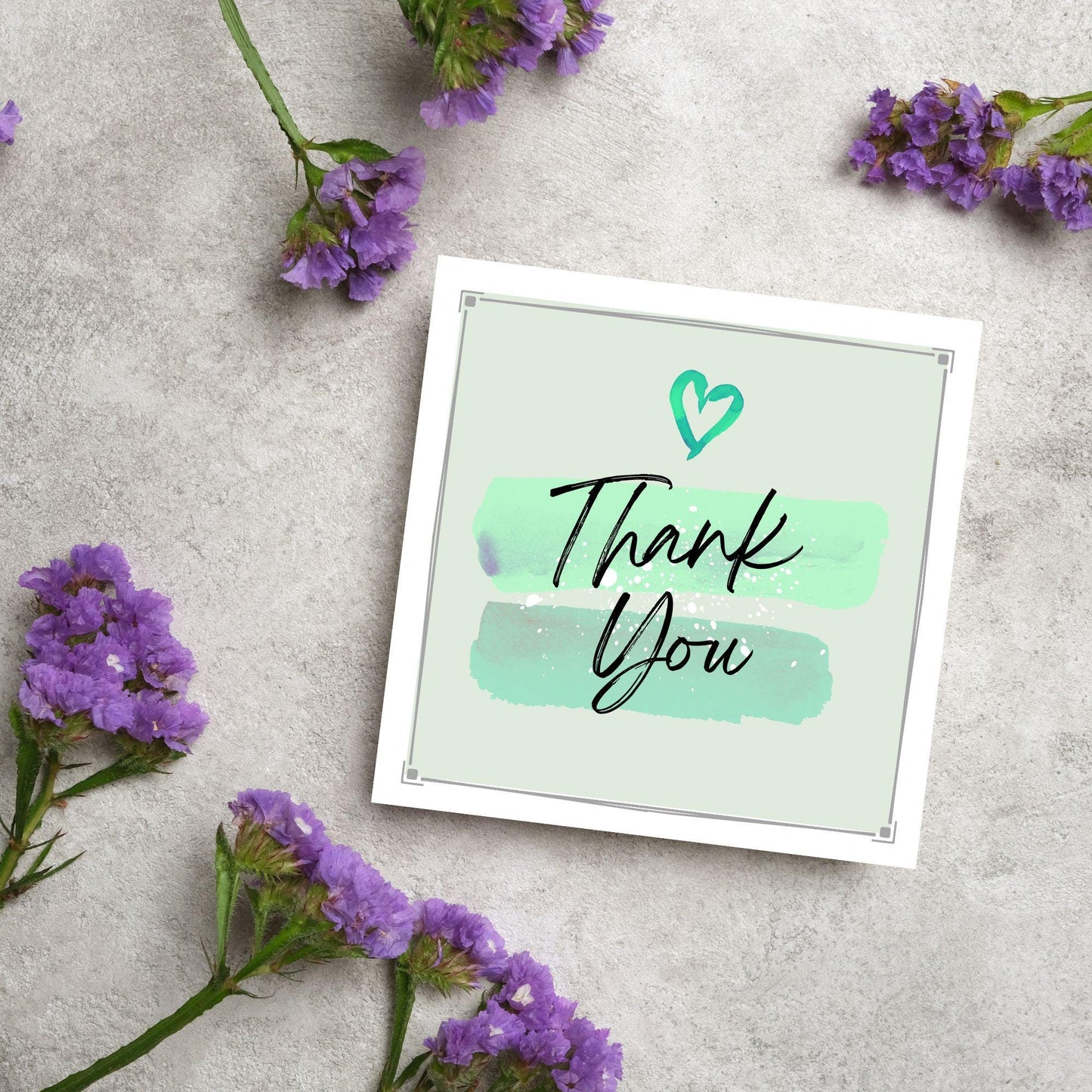 Thank You Card, Multiple Colour Options, Thanks card for Friend, Gratititude, Watercolour Design