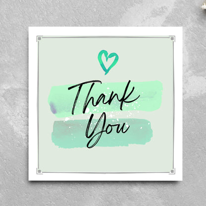 Thank You Card, Multiple Colour Options, Thanks card for Friend, Gratititude, Watercolour Design