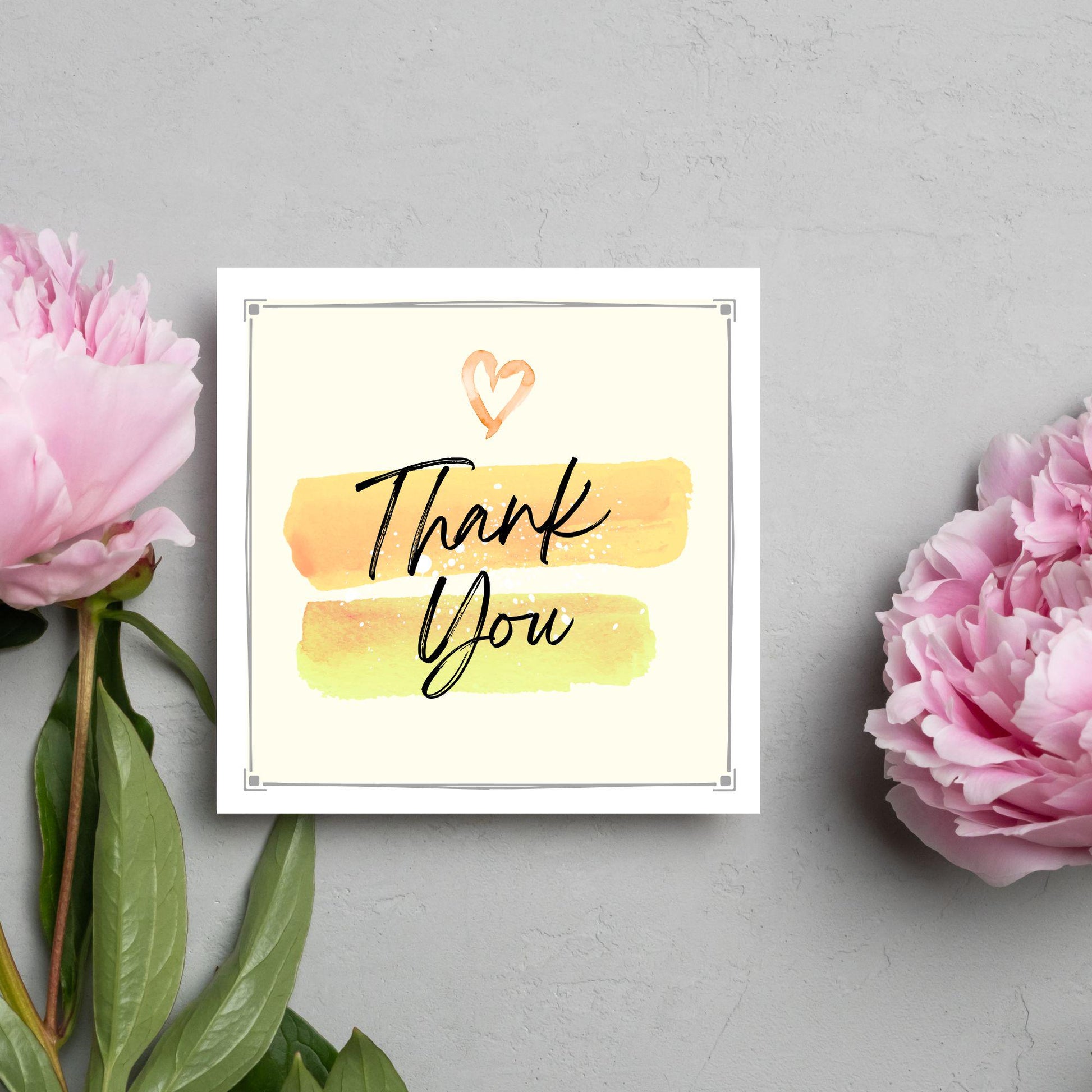 Thank You Card, Multiple Colour Options, Thanks card for Friend, Gratititude, Watercolour Design