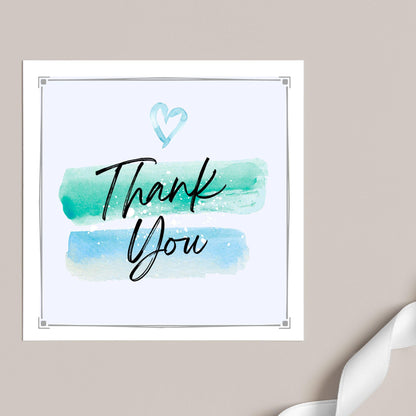 Thank You Card, Multiple Colour Options, Thanks card for Friend, Gratititude, Watercolour Design