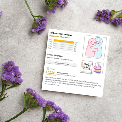Personalised Funny Amazon Review Birthday Card, For Mum, Sister, Brother, Dad, Uncle, Aunt, Friend