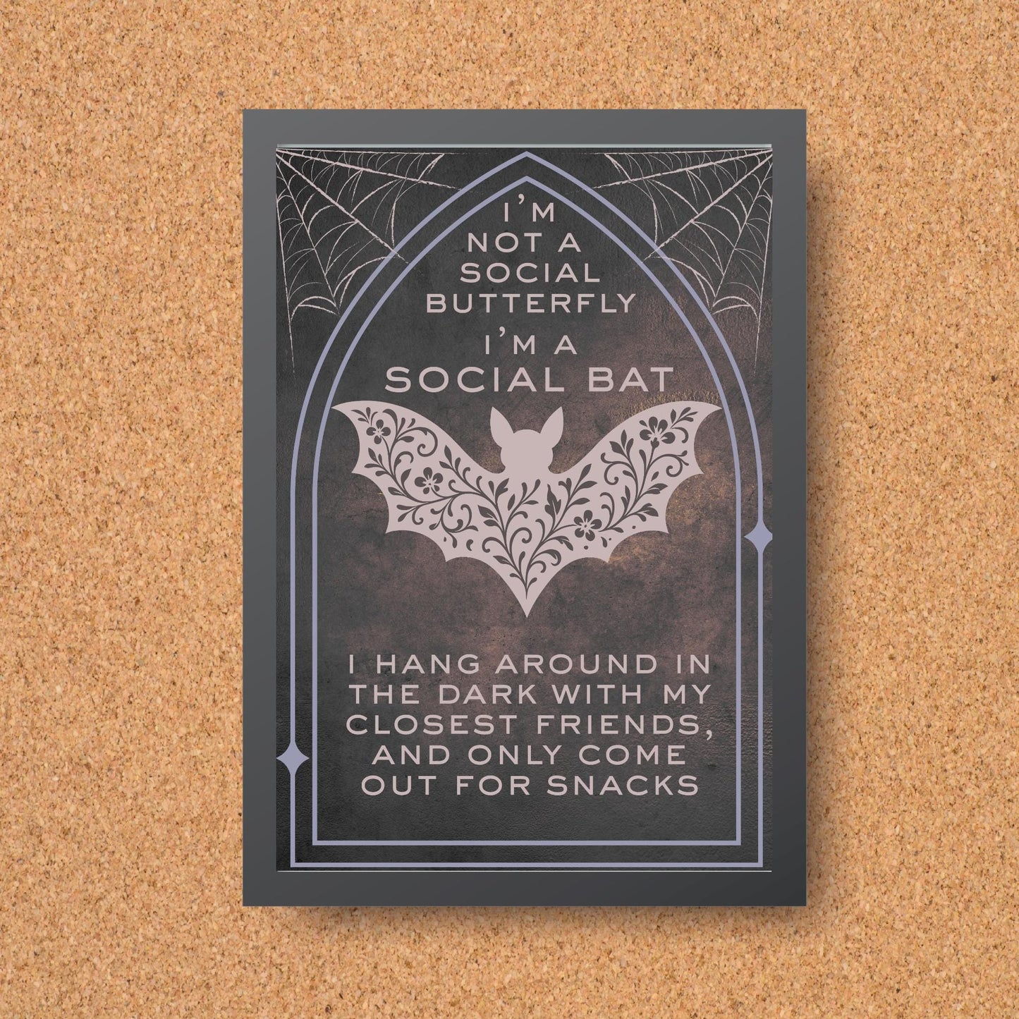 Gothic Wall Art, Bat Poster, Quirky Home Decor, Wicca Poster Art, Gothic Print, Home Decor, Goth Gift For Friend