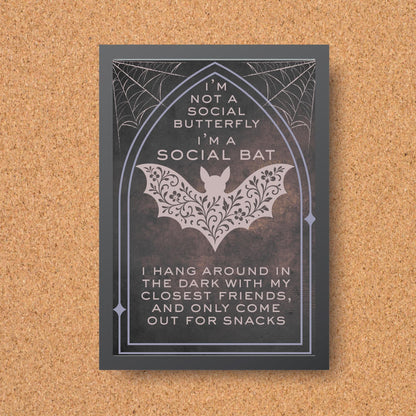 Gothic Wall Art, Bat Poster, Quirky Home Decor, Wicca Poster Art, Gothic Print, Home Decor, Goth Gift For Friend
