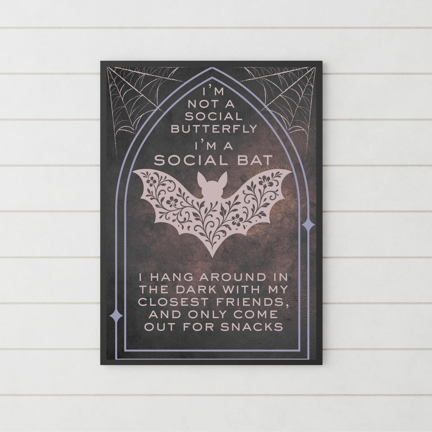 Gothic Wall Art, Bat Poster, Quirky Home Decor, Wicca Poster Art, Gothic Print, Home Decor, Goth Gift For Friend