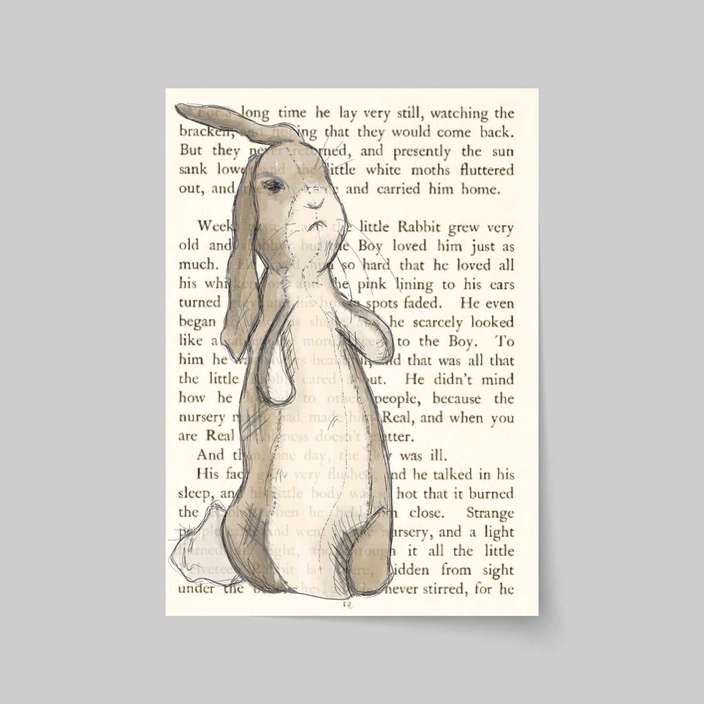 The Velveteen Rabbit Inspired A4 Print, Book Art, Nursery Wall Decor, Literature Poster