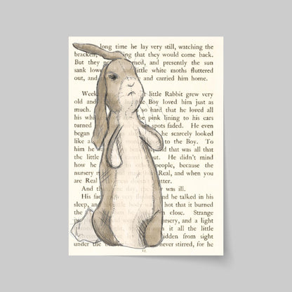 The Velveteen Rabbit Inspired A4 Print, Book Art, Nursery Wall Decor, Literature Poster