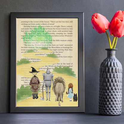 The Wonderful Wizard of Oz Inspired A4 Print, Book Art, Nursery Wall Decor, Literature Poster