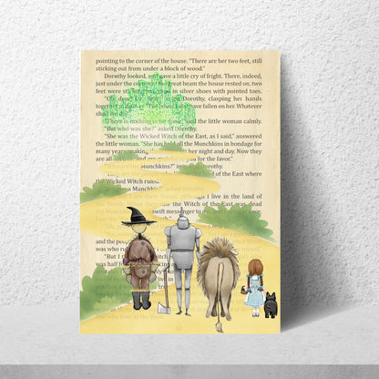 The Wonderful Wizard of Oz Inspired A4 Print, Book Art, Nursery Wall Decor, Literature Poster