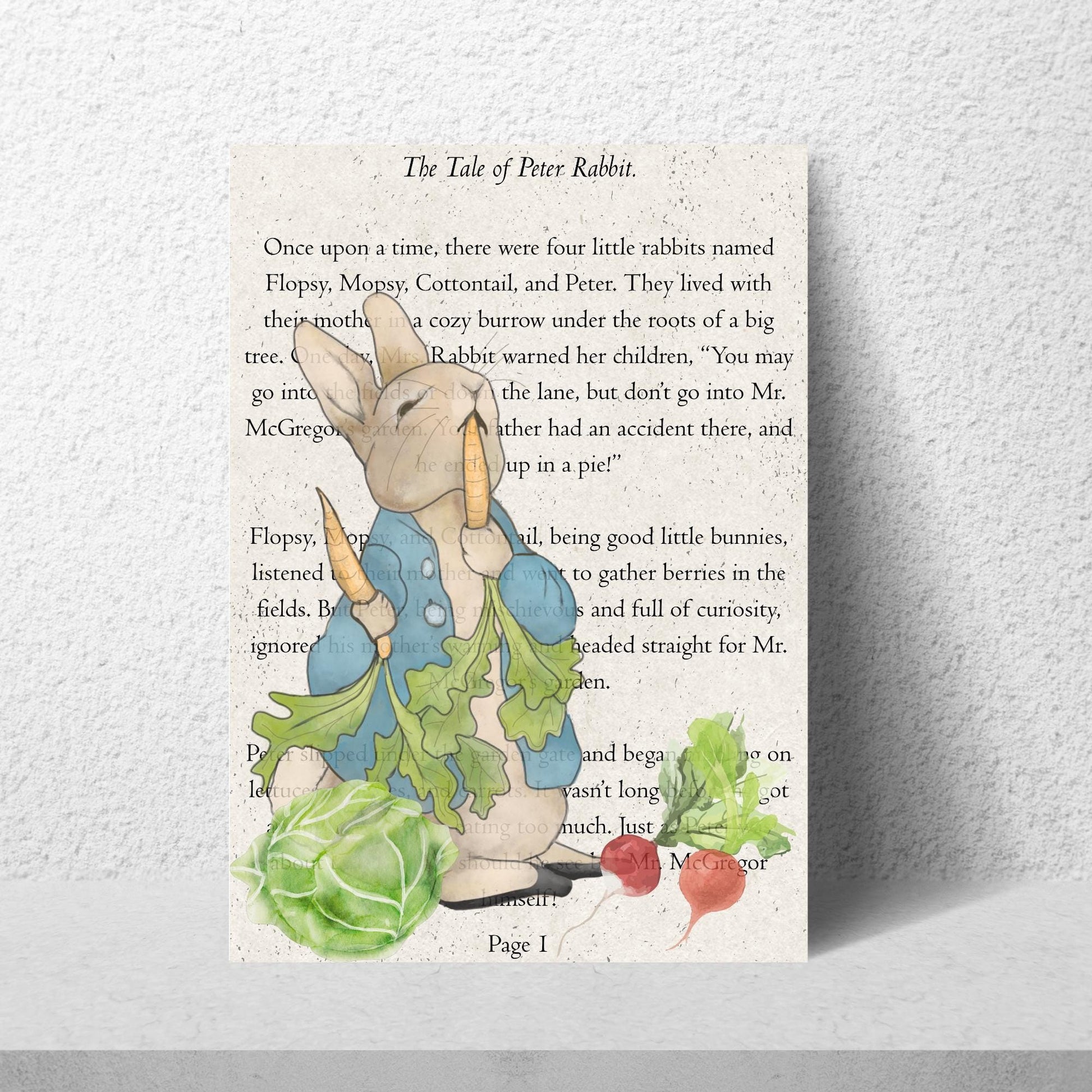 Peter Rabbit Inspired A4 Print, Book Art, Nursery Wall Decor, Literature Poster