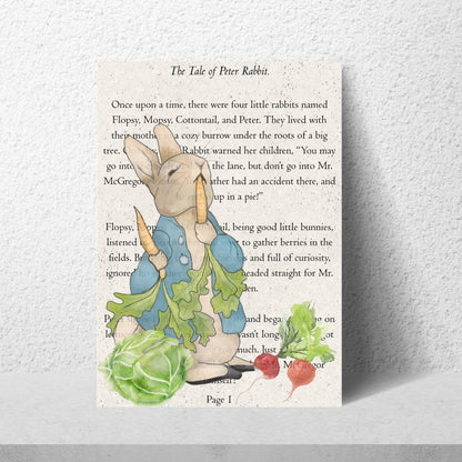 Peter Rabbit Inspired A4 Print, Book Art, Nursery Wall Decor, Literature Poster