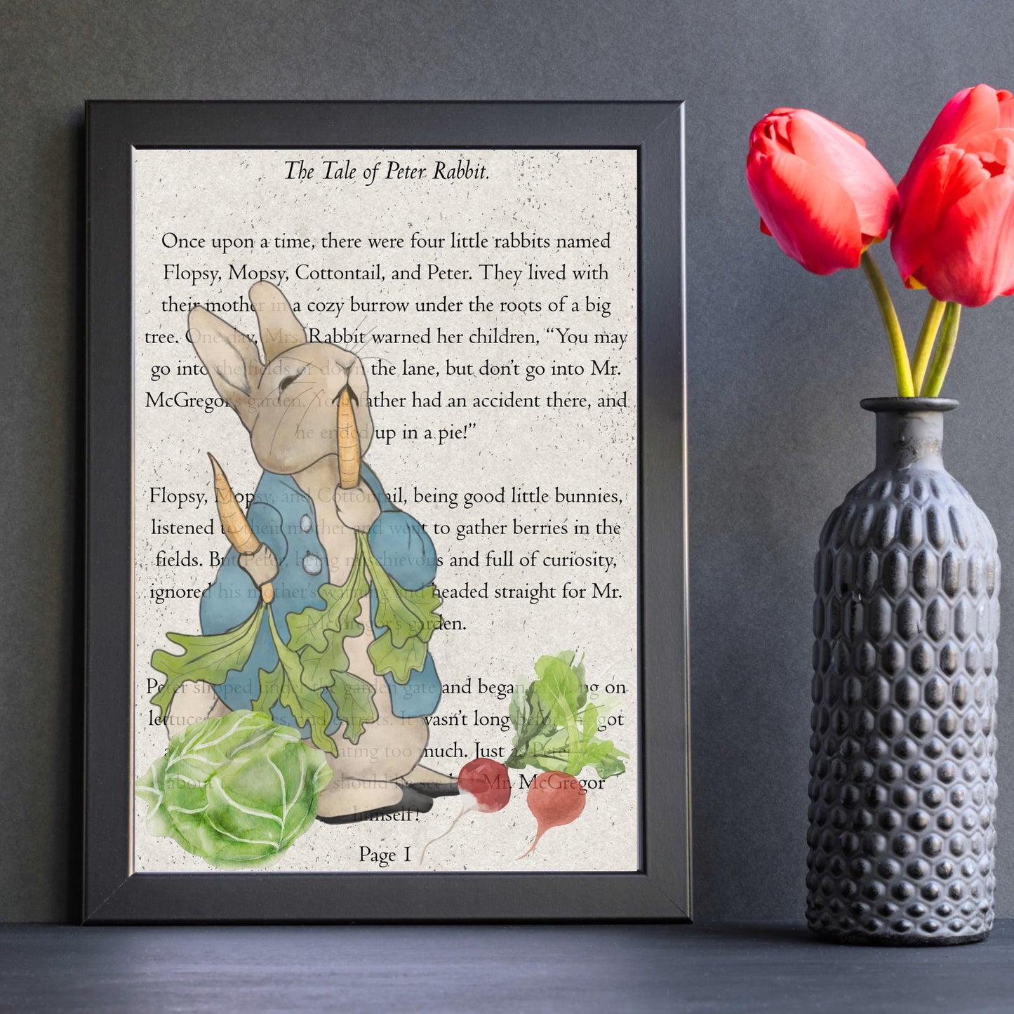 Peter Rabbit Inspired A4 Print, Book Art, Nursery Wall Decor, Literature Poster