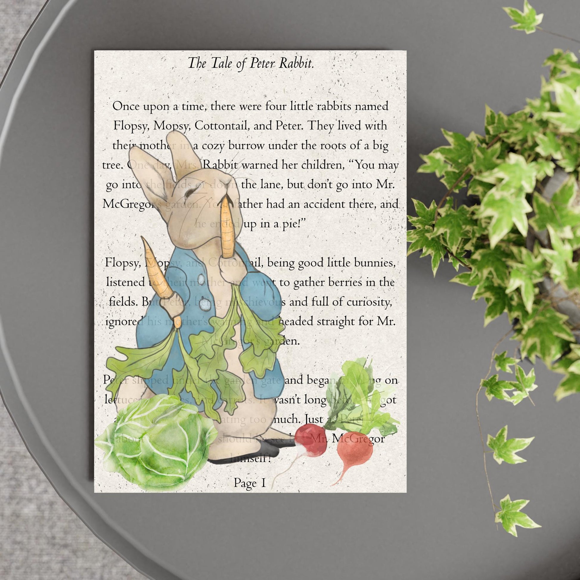 Peter Rabbit Inspired A4 Print, Book Art, Nursery Wall Decor, Literature Poster