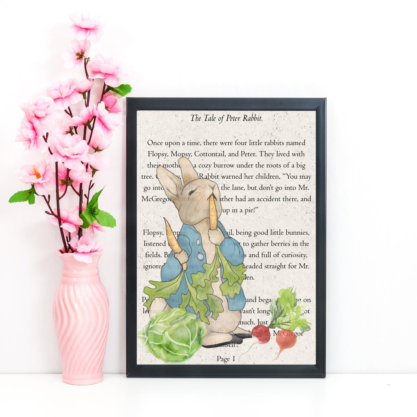 Peter Rabbit Inspired A4 Print, Book Art, Nursery Wall Decor, Literature Poster