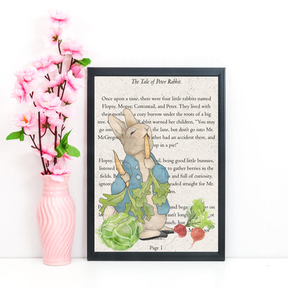 Peter Rabbit Inspired A4 Print, Book Art, Nursery Wall Decor, Literature Poster