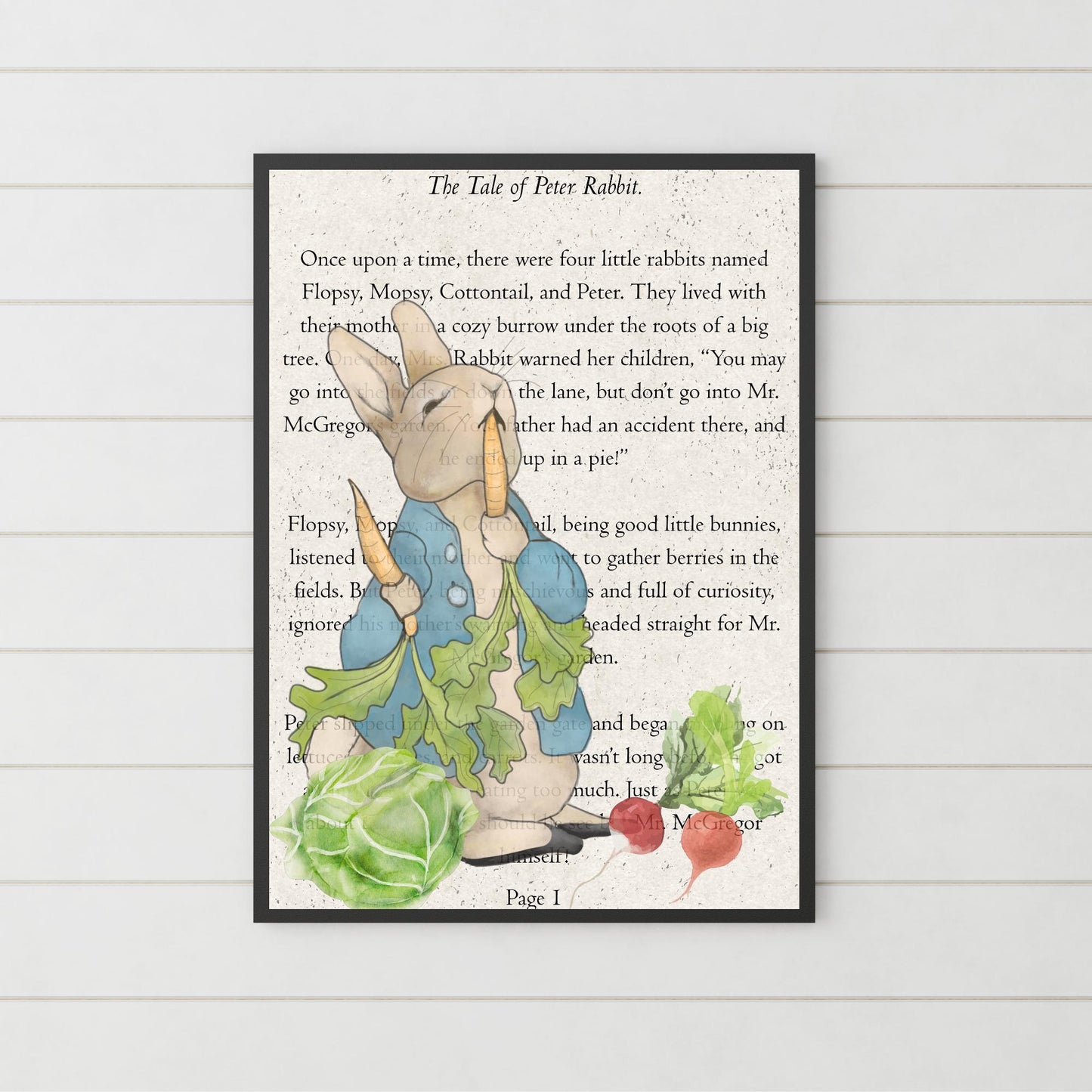 Peter Rabbit Inspired A4 Print, Book Art, Nursery Wall Decor, Literature Poster