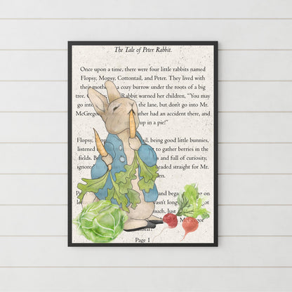 Peter Rabbit Inspired A4 Print, Book Art, Nursery Wall Decor, Literature Poster