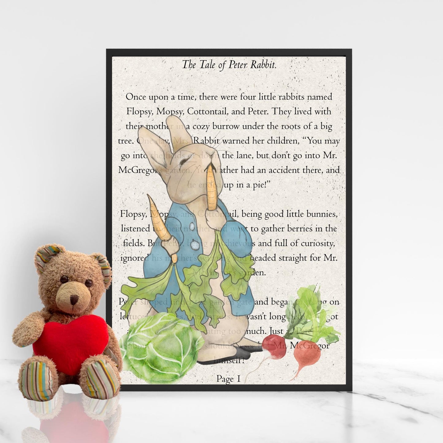 Peter Rabbit Inspired A4 Print, Book Art, Nursery Wall Decor, Literature Poster