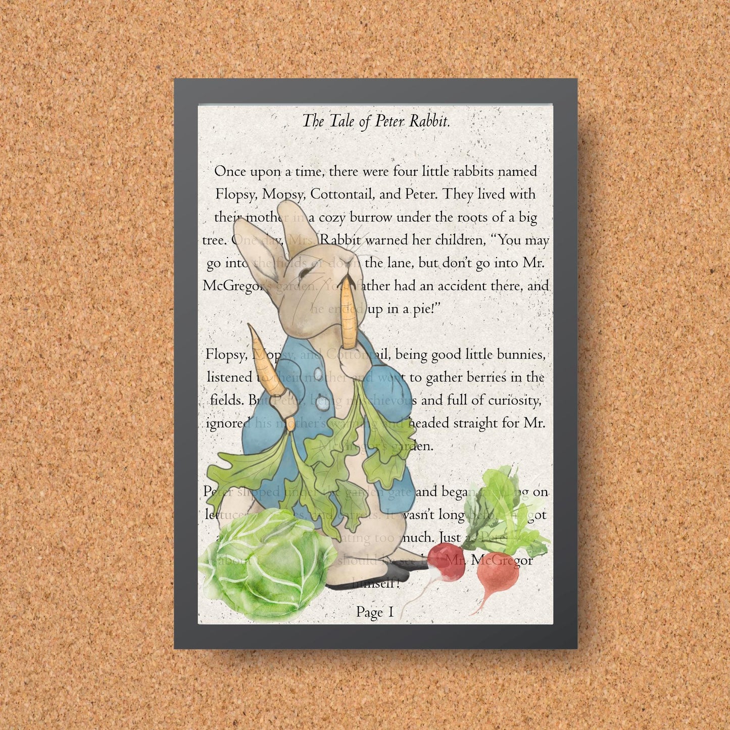 Peter Rabbit Inspired A4 Print, Book Art, Nursery Wall Decor, Literature Poster