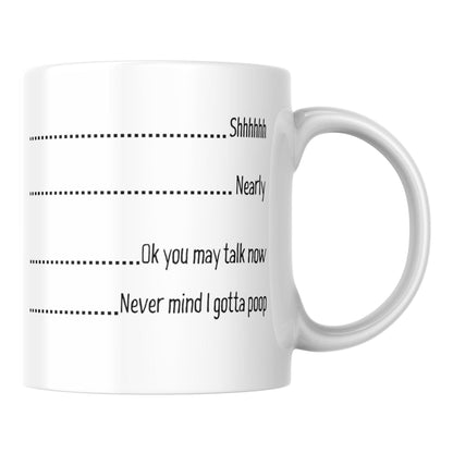 Coffee Levels Mug, Ceramic Coffee Cup, Funny Office Gift for Caffeine Addict