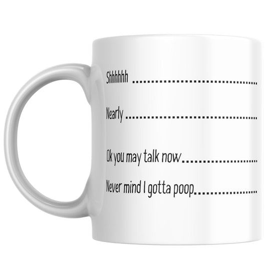 Coffee Levels Mug, Ceramic Coffee Cup, Funny Office Gift for Caffeine Addict