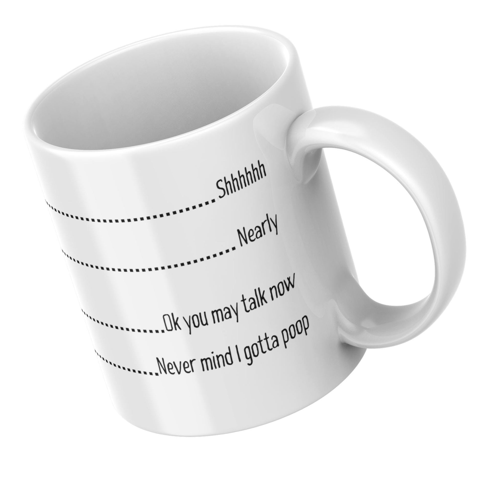Coffee Levels Mug, Ceramic Coffee Cup, Funny Office Gift for Caffeine Addict