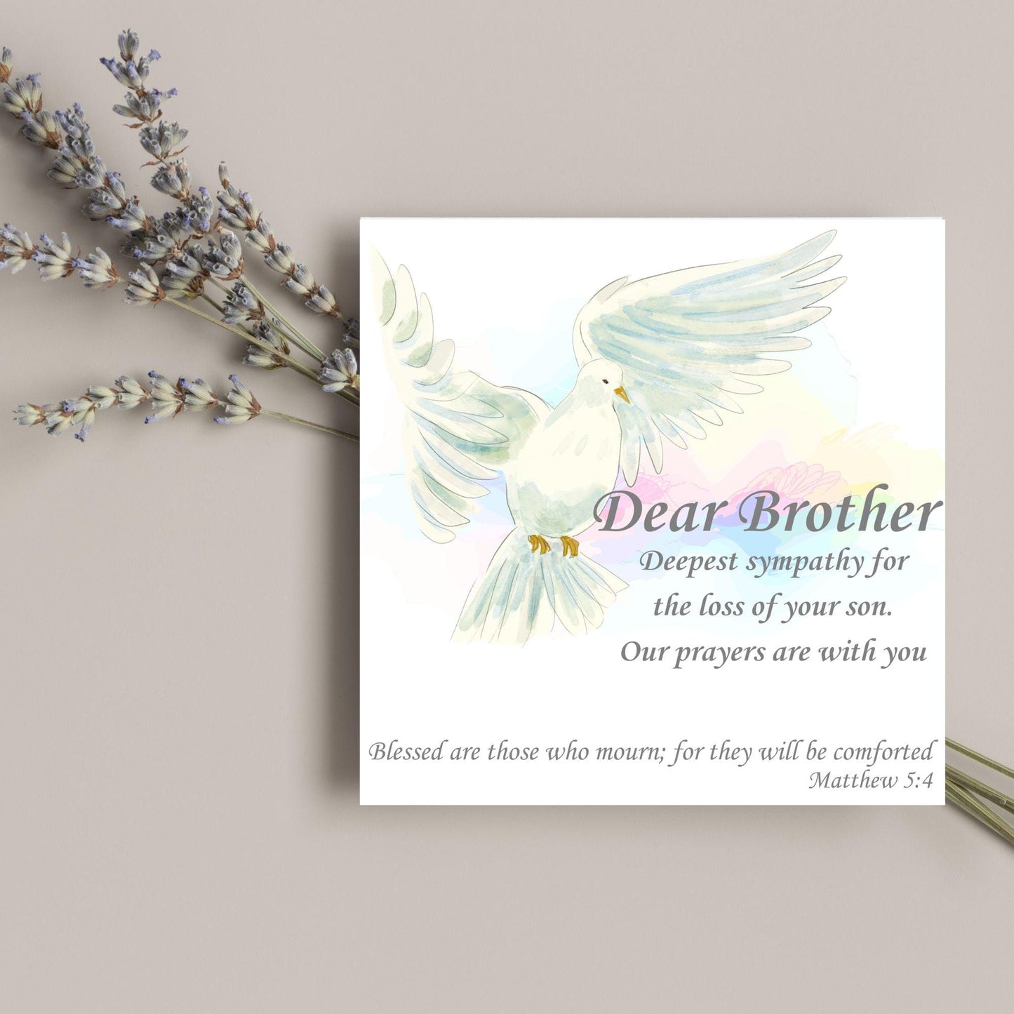 Personalised Sympathy Card, Card for Loss, Condolences Card, Sister, Brother, Friend, Sister-in-Law, Brother-in-Law, Prayer Bible Quote