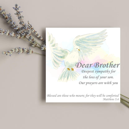 Personalised Sympathy Card, Card for Loss, Condolences Card, Sister, Brother, Friend, Sister-in-Law, Brother-in-Law, Prayer Bible Quote
