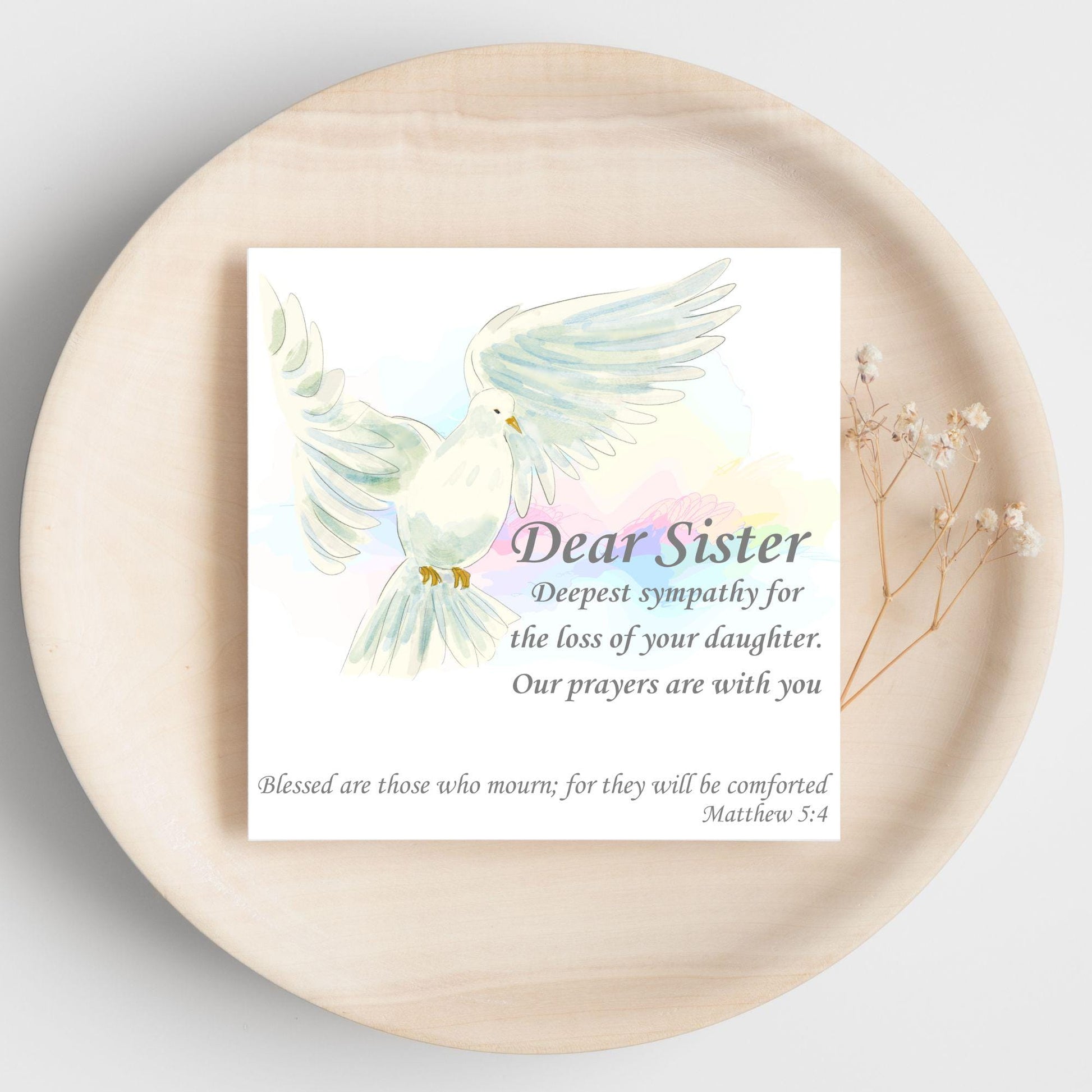 Personalised Sympathy Card, Card for Loss, Condolences Card, Sister, Brother, Friend, Sister-in-Law, Brother-in-Law, Prayer Bible Quote