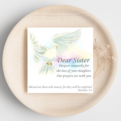 Personalised Sympathy Card, Card for Loss, Condolences Card, Sister, Brother, Friend, Sister-in-Law, Brother-in-Law, Prayer Bible Quote