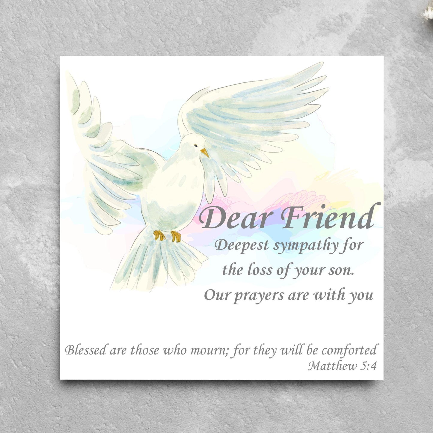 Personalised Sympathy Card, Card for Loss, Condolences Card, Sister, Brother, Friend, Sister-in-Law, Brother-in-Law, Prayer Bible Quote