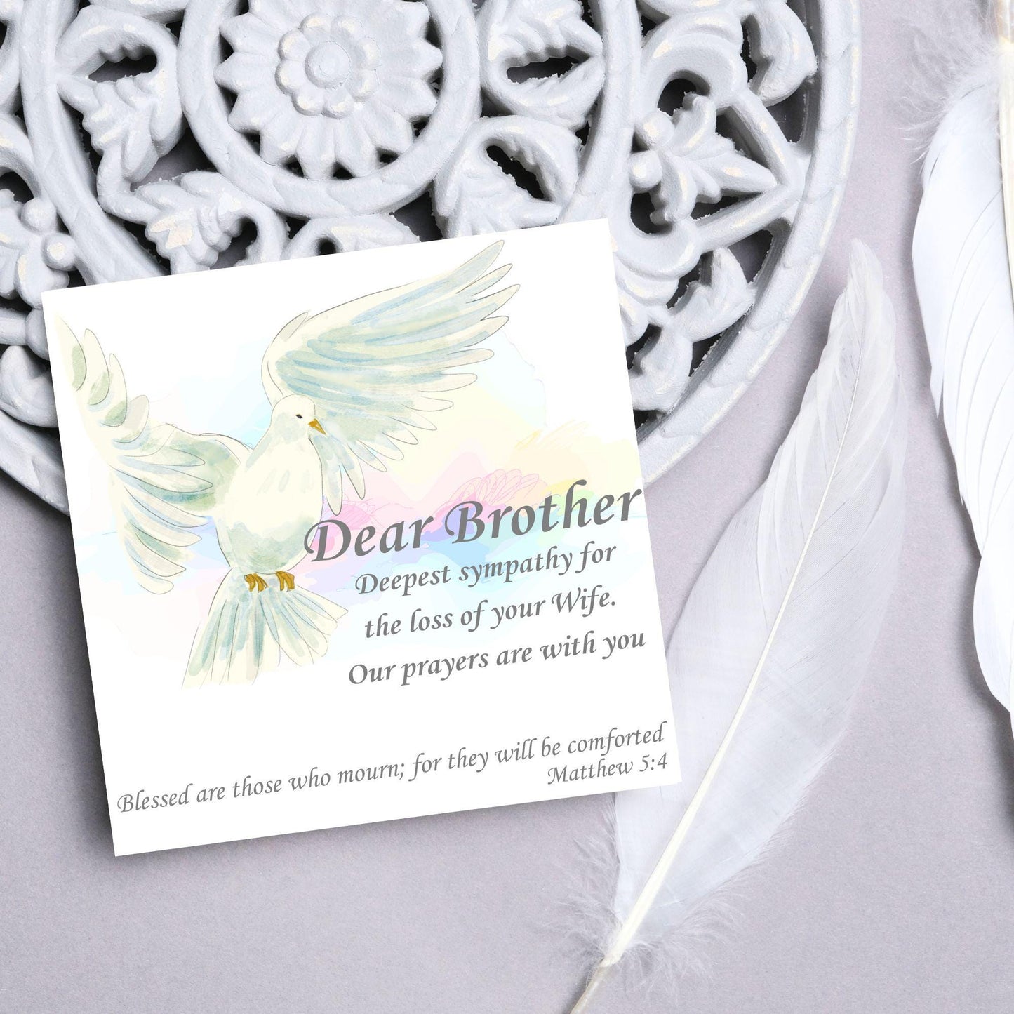 Personalised Sympathy Card, Card for Loss, Condolences Card, Sister, Brother, Friend, Sister-in-Law, Brother-in-Law, Prayer Bible Quote