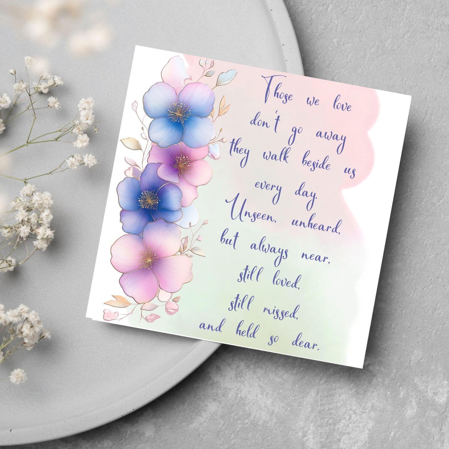 Sorry for Your Loss Card with Poem, Bereavement Card, Sympathy Card, Card for Loss, Rest in Peace, Funeral Card, Condolences Card