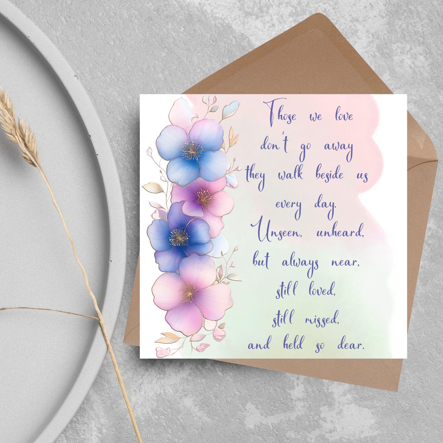Sorry for Your Loss Card with Poem, Bereavement Card, Sympathy Card, Card for Loss, Rest in Peace, Funeral Card, Condolences Card