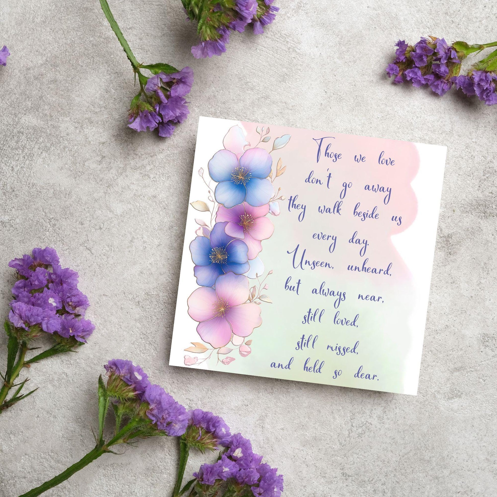 Sorry for Your Loss Card with Poem, Bereavement Card, Sympathy Card, Card for Loss, Rest in Peace, Funeral Card, Condolences Card