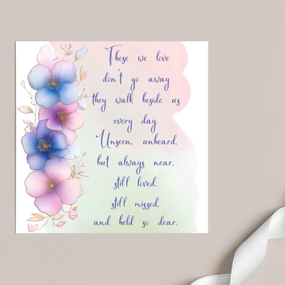 Sorry for Your Loss Card with Poem, Bereavement Card, Sympathy Card, Card for Loss, Rest in Peace, Funeral Card, Condolences Card
