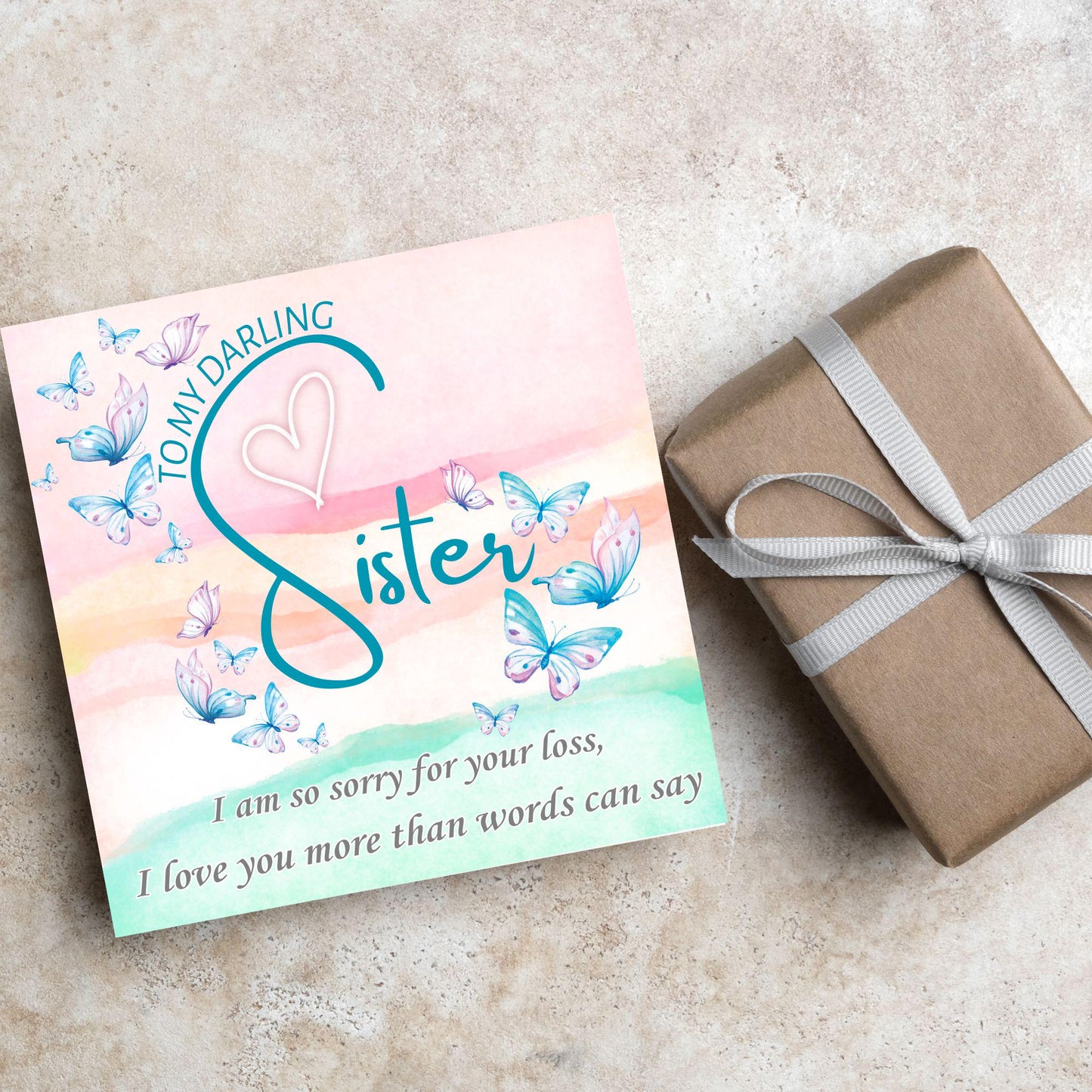 Sorry for Your Loss Card for Sister, Bereavement Card, Sympathy Card, Card for Loss, Rest in Peace, Funeral Card, Condolences Card