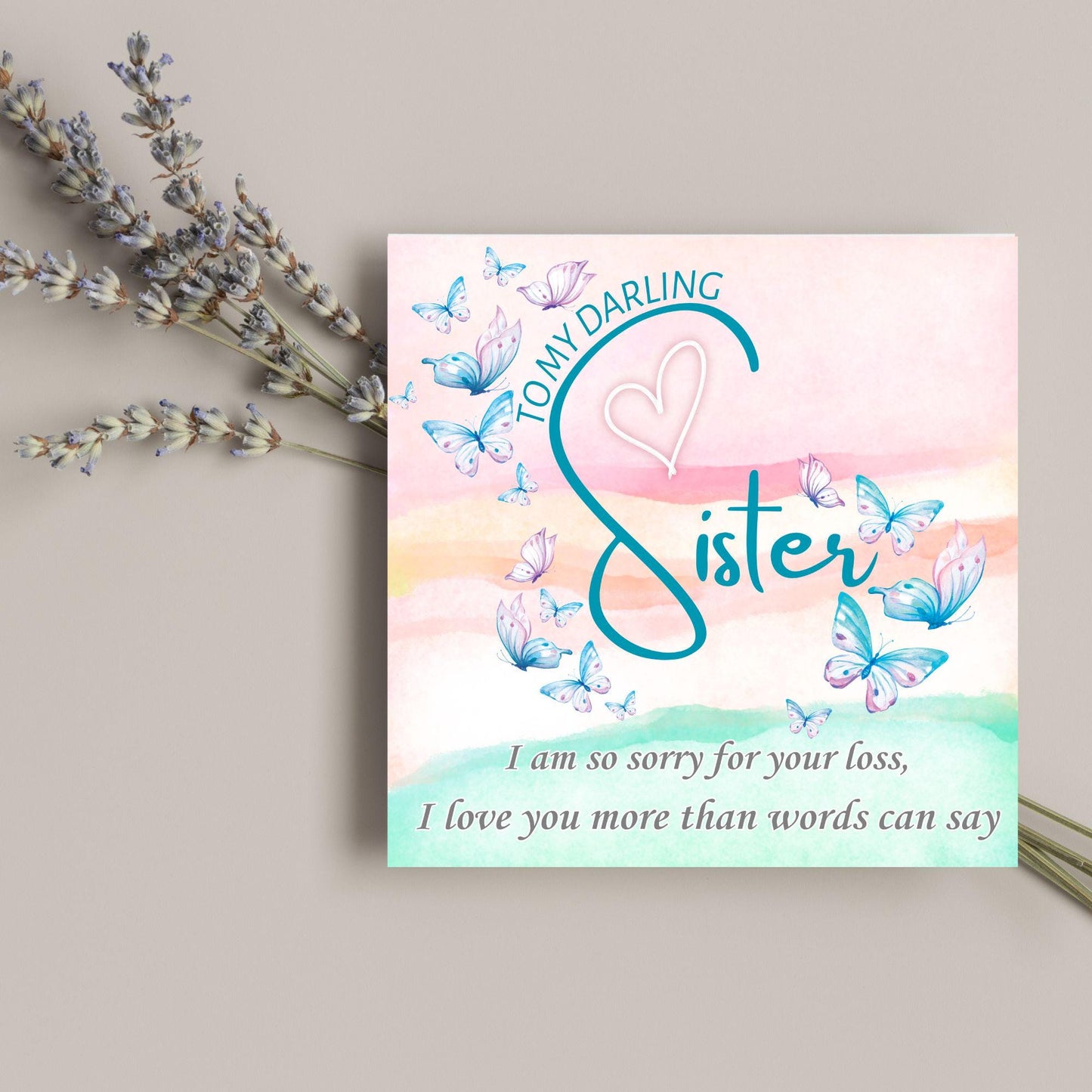Sorry for Your Loss Card for Sister, Bereavement Card, Sympathy Card, Card for Loss, Rest in Peace, Funeral Card, Condolences Card
