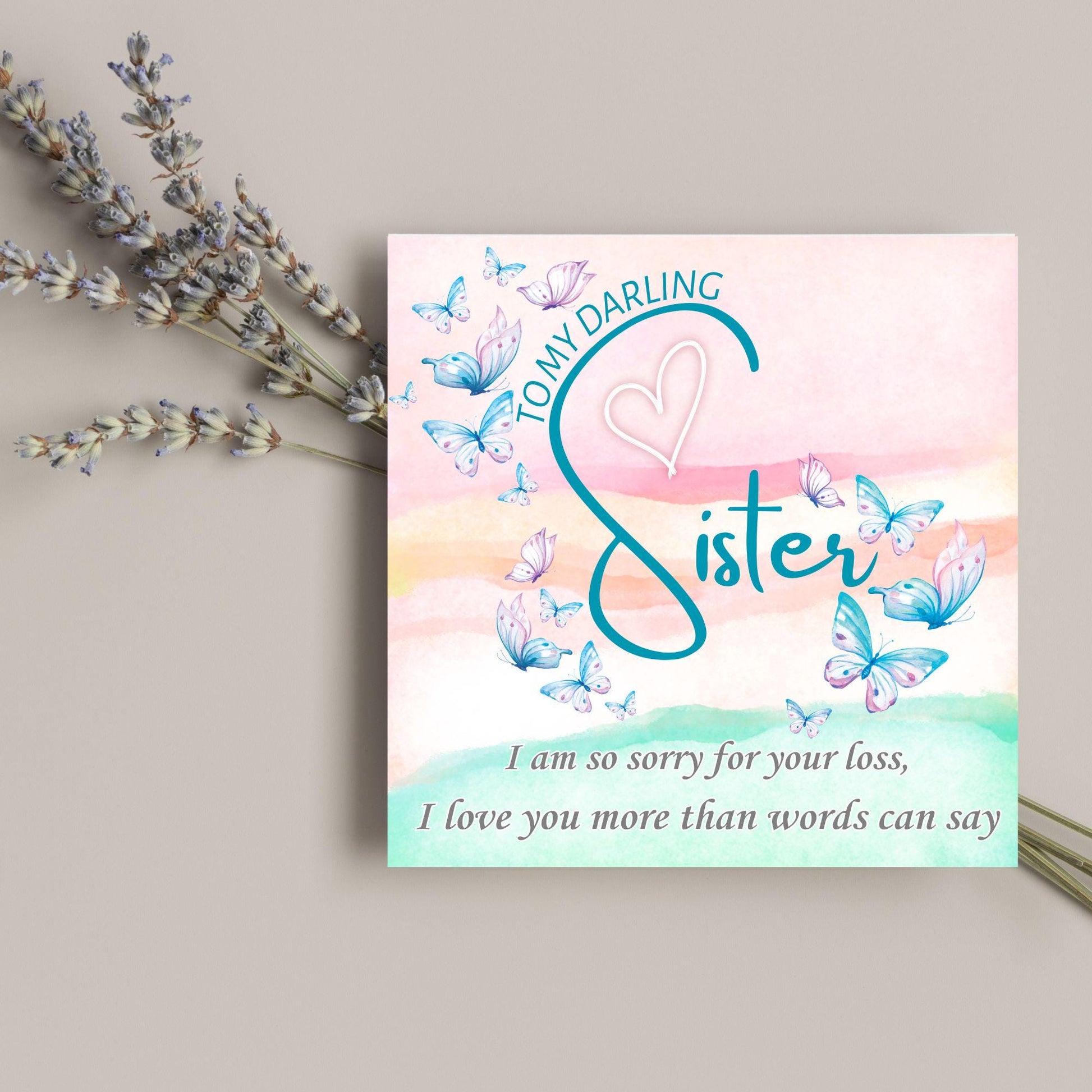 Sorry for Your Loss Card for Sister, Bereavement Card, Sympathy Card, Card for Loss, Rest in Peace, Funeral Card, Condolences Card