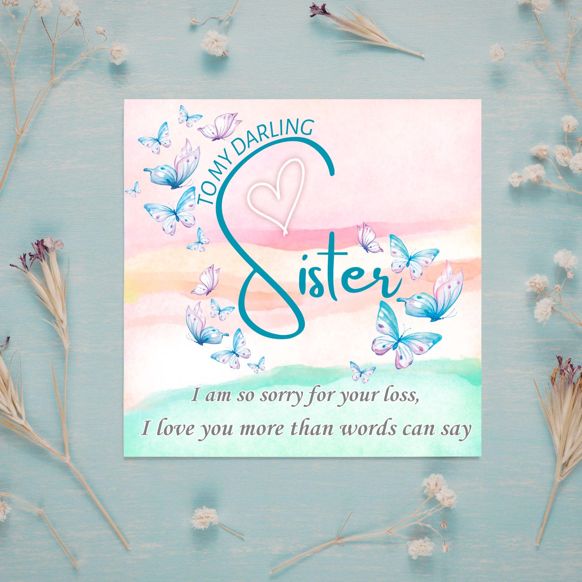 Sorry for Your Loss Card for Sister, Bereavement Card, Sympathy Card, Card for Loss, Rest in Peace, Funeral Card, Condolences Card
