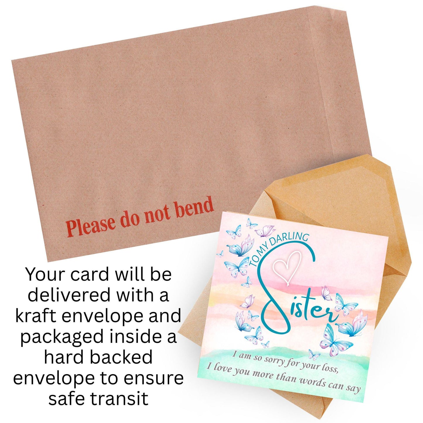 Sorry for Your Loss Card for Sister, Bereavement Card, Sympathy Card, Card for Loss, Rest in Peace, Funeral Card, Condolences Card