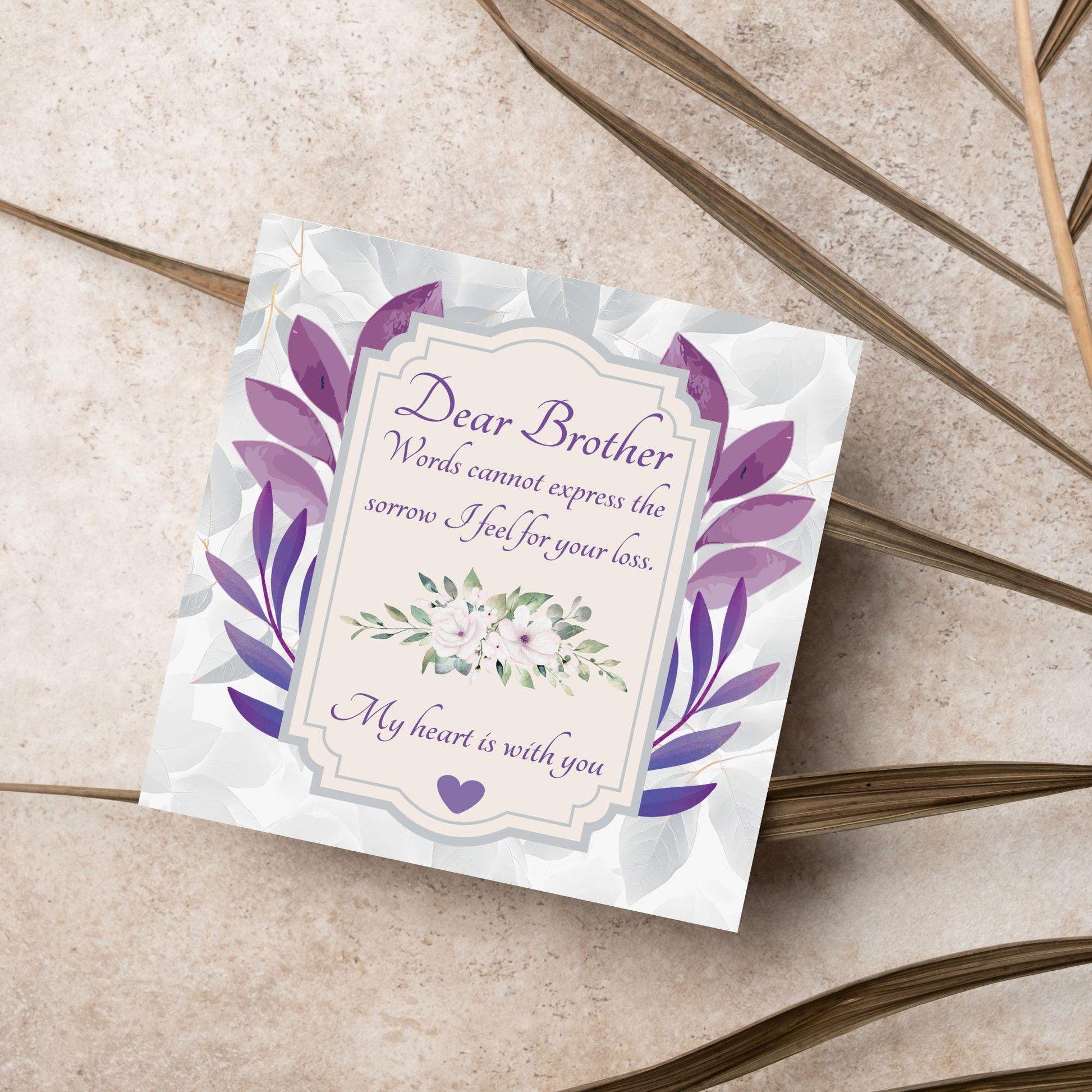 Sorry for Your Loss Card for Sister, For Brother, Bereavement Card, Sympathy Card, Card for Loss, Condolences Card