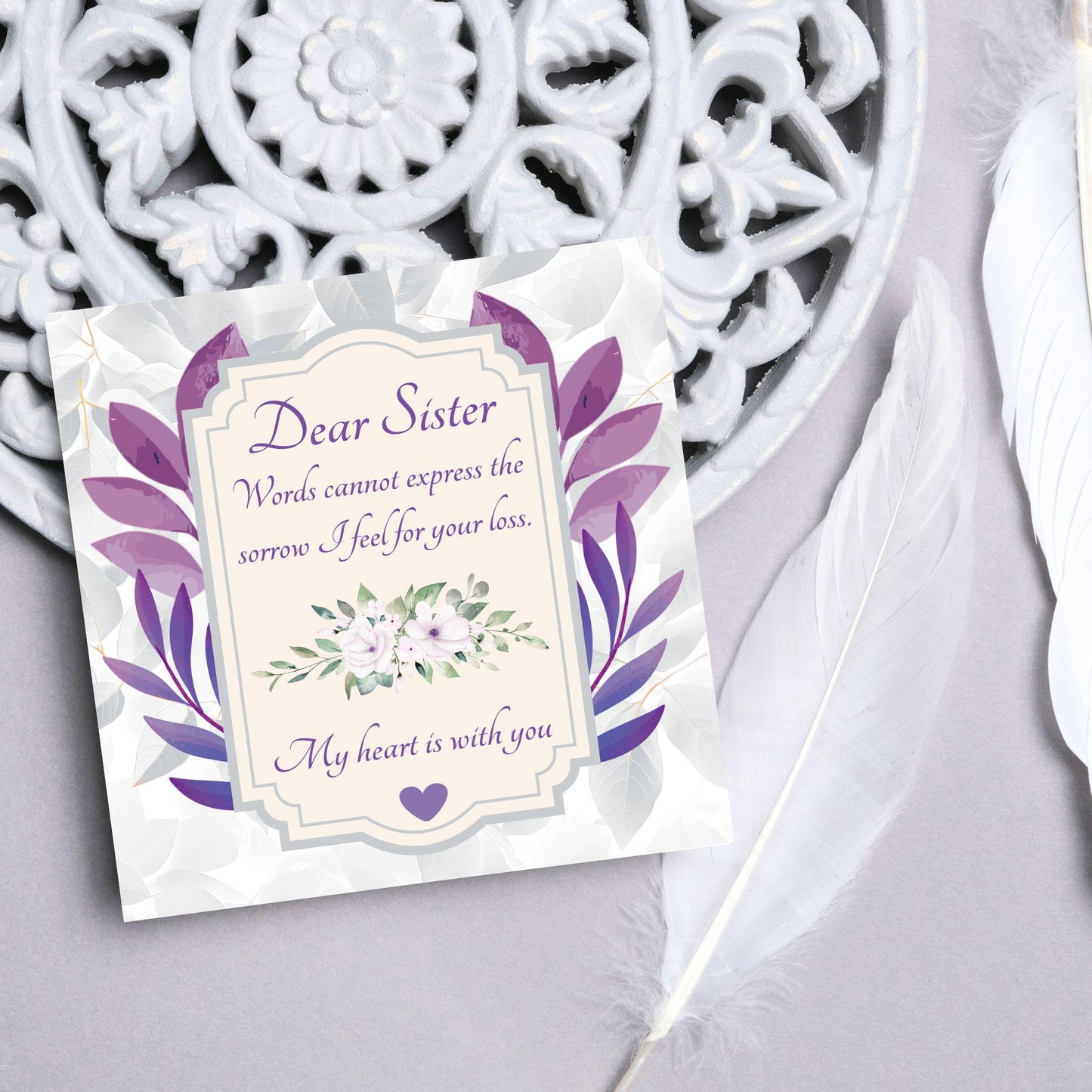 Sorry for Your Loss Card for Sister, For Brother, Bereavement Card, Sympathy Card, Card for Loss, Condolences Card