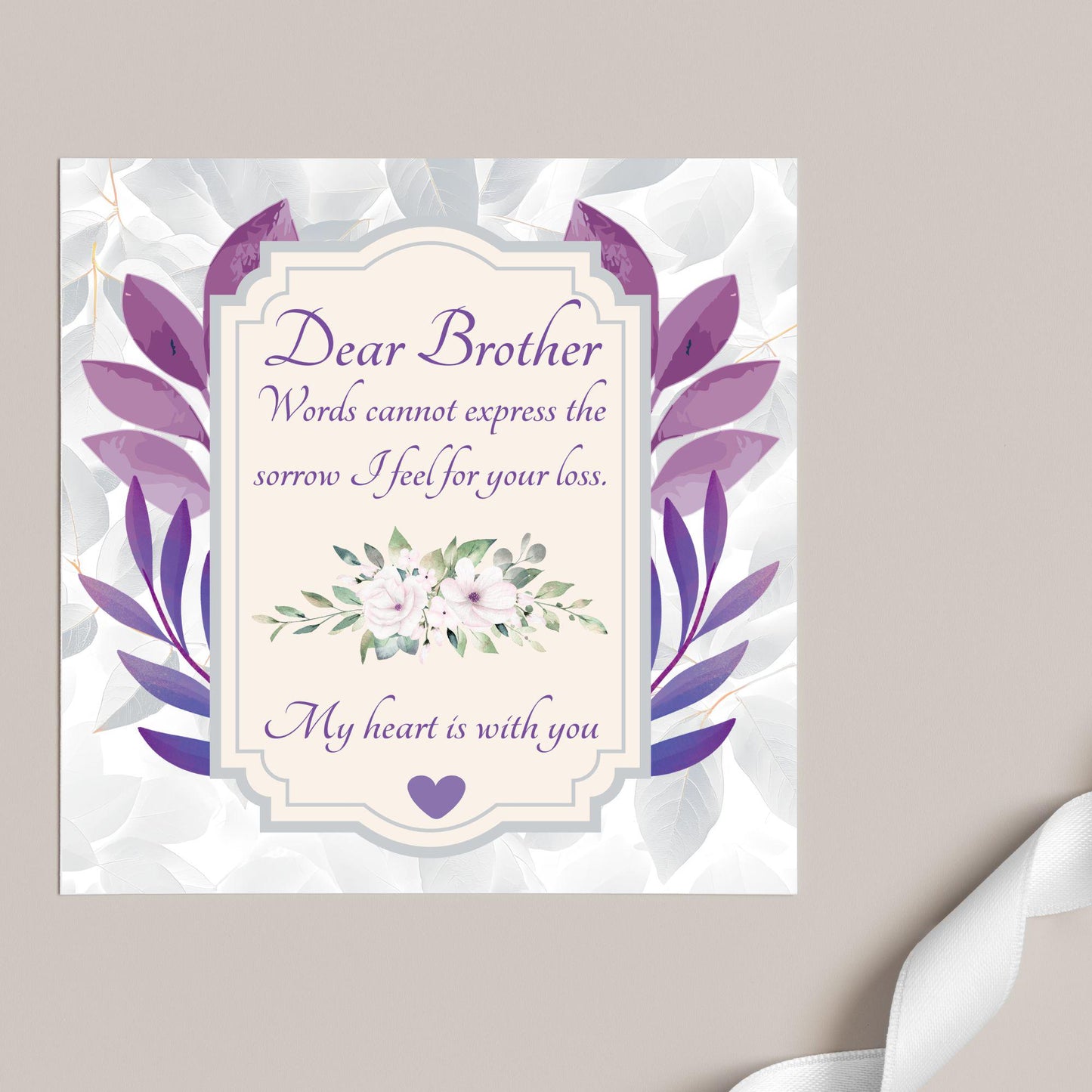 Sorry for Your Loss Card for Sister, For Brother, Bereavement Card, Sympathy Card, Card for Loss, Condolences Card