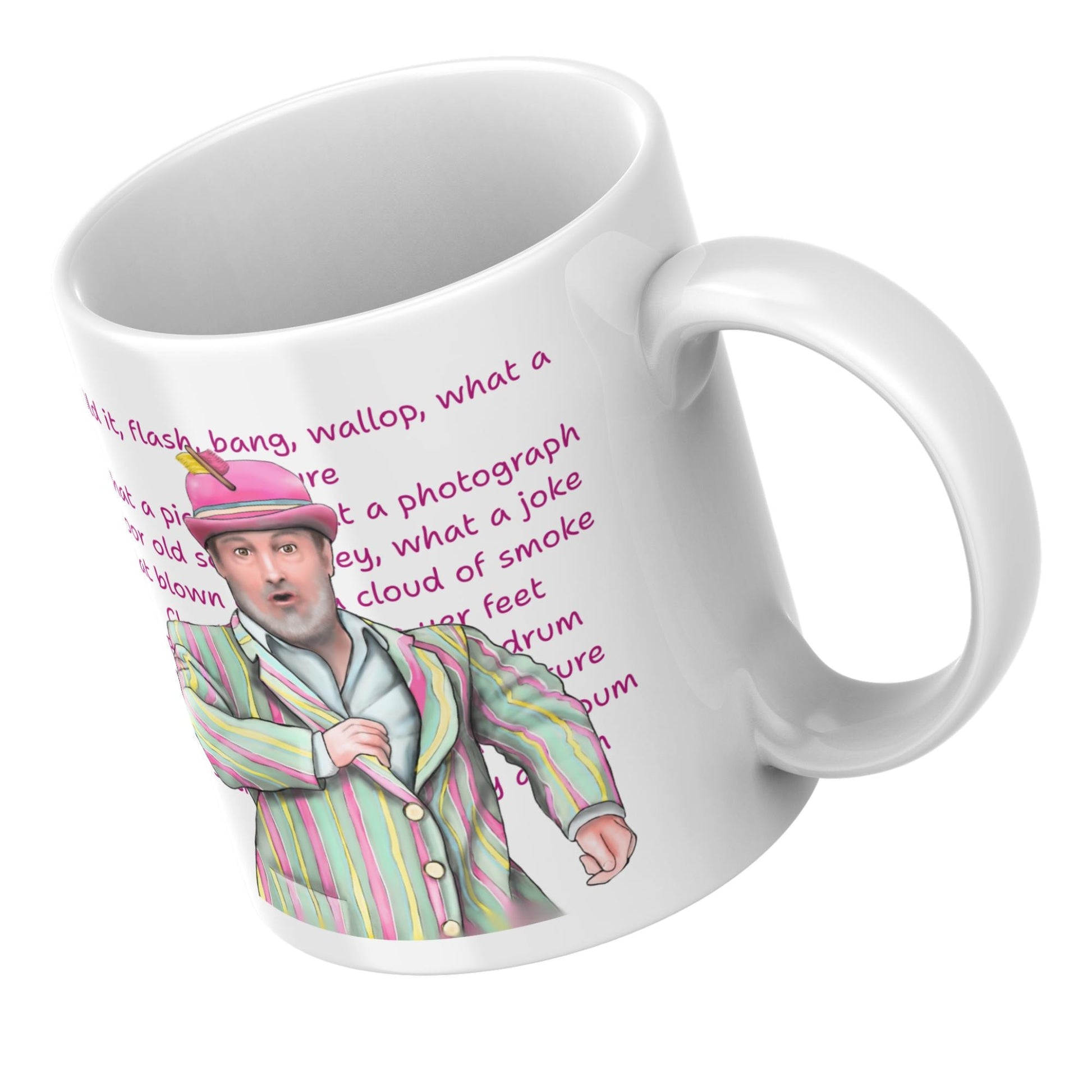 Last One Laughing Mug, Ceramic Coffee Cup, David Mitchell, Funny Gift, Flash Bang Wallop