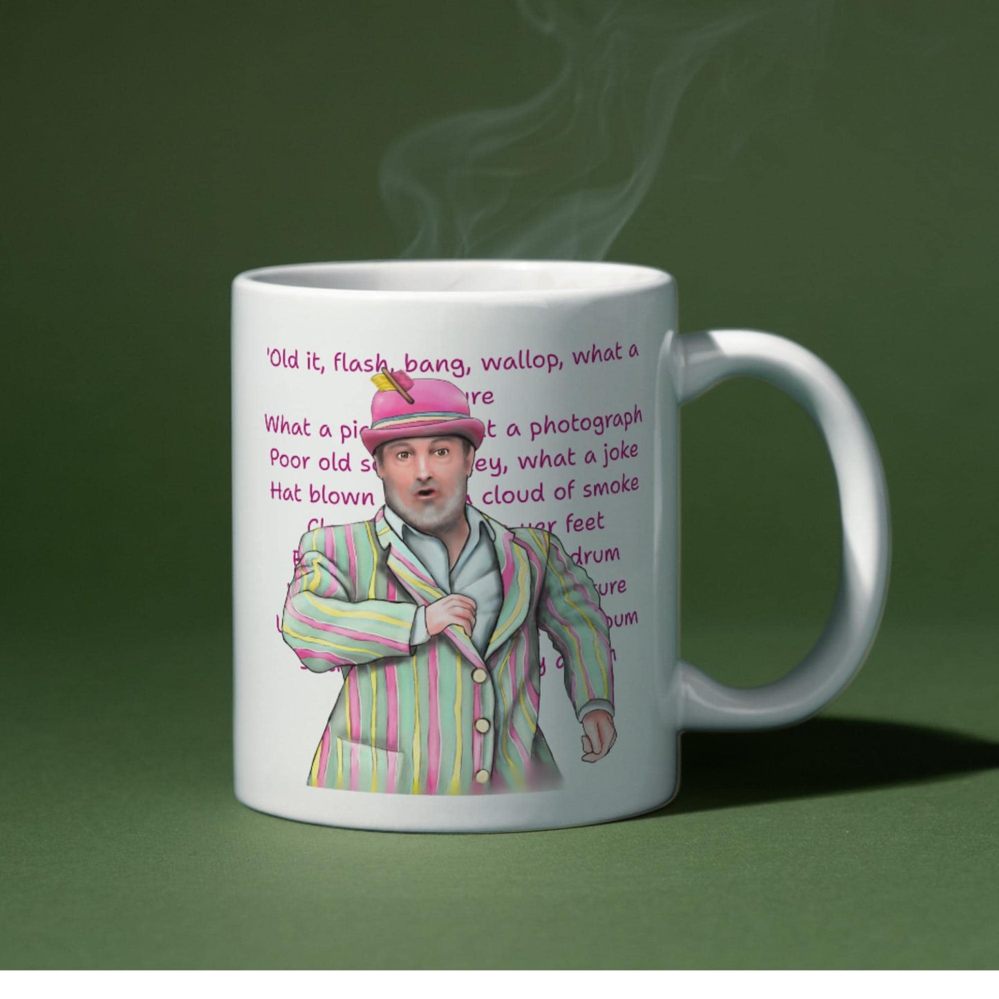 Last One Laughing Mug, Ceramic Coffee Cup, David Mitchell, Funny Gift, Flash Bang Wallop