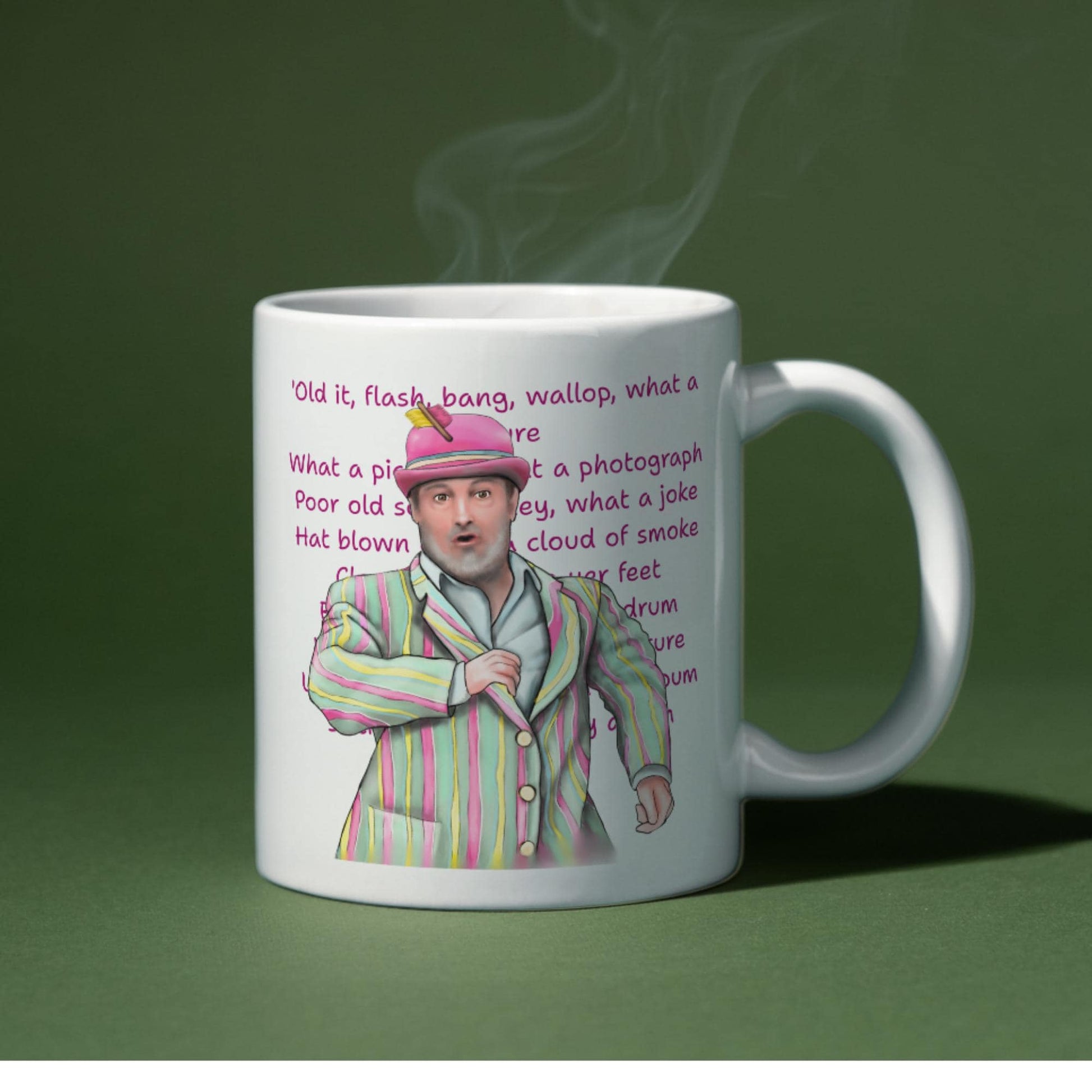 Last One Laughing Mug, Ceramic Coffee Cup, David Mitchell, Funny Gift, Flash Bang Wallop