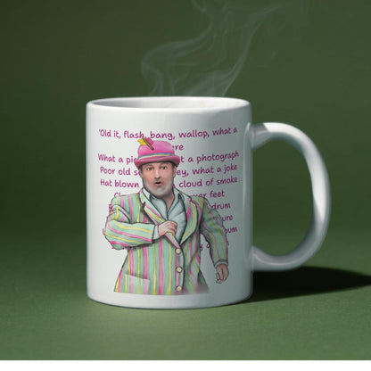 Last One Laughing Mug, Ceramic Coffee Cup, David Mitchell, Funny Gift, Flash Bang Wallop