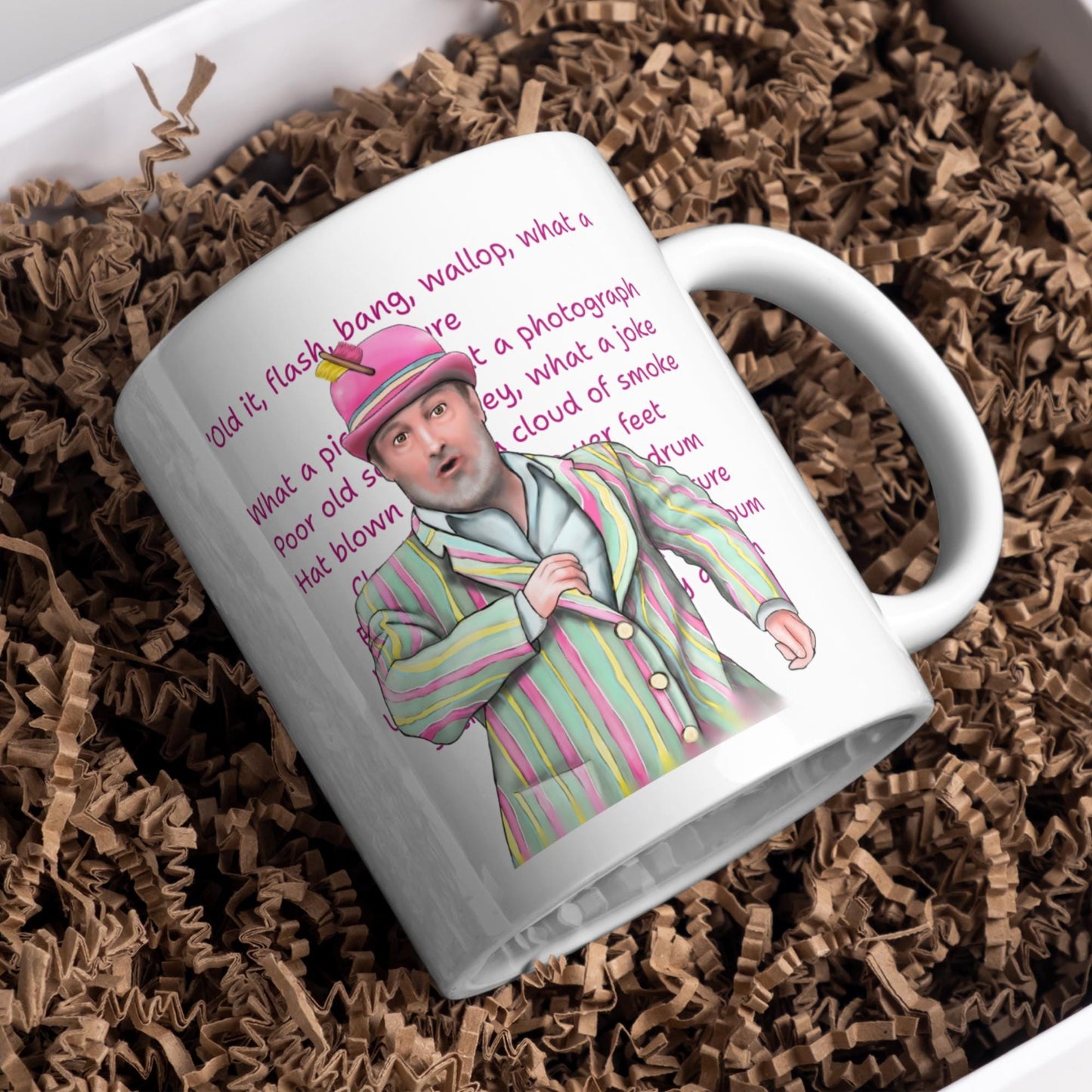 Last One Laughing Mug, Ceramic Coffee Cup, David Mitchell, Funny Gift, Flash Bang Wallop