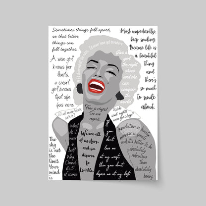Marilyn Monroe Wall Art, Quote Poster, A4 Print, Norma Jean, 50's Decor