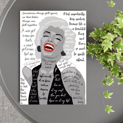 Marilyn Monroe Wall Art, Quote Poster, A4 Print, Norma Jean, 50's Decor